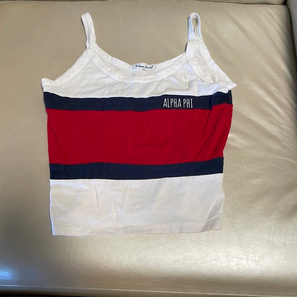 The Hang Loose Hut red white blue Alpha Phi tank top! Size small!